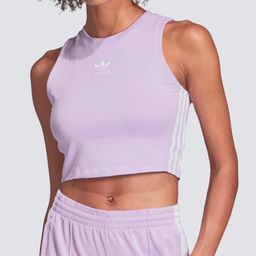 Adidas Originals Crop Top Tank in Lavender Purple